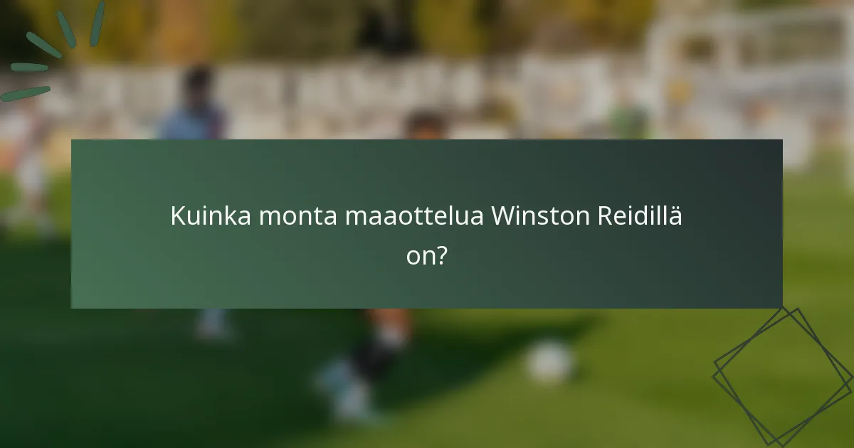 Kuinka monta maaottelua Winston Reidillä on?