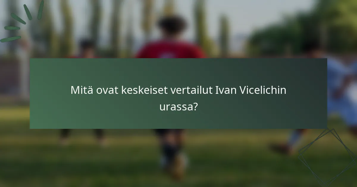Mitä ovat keskeiset vertailut Ivan Vicelichin urassa?