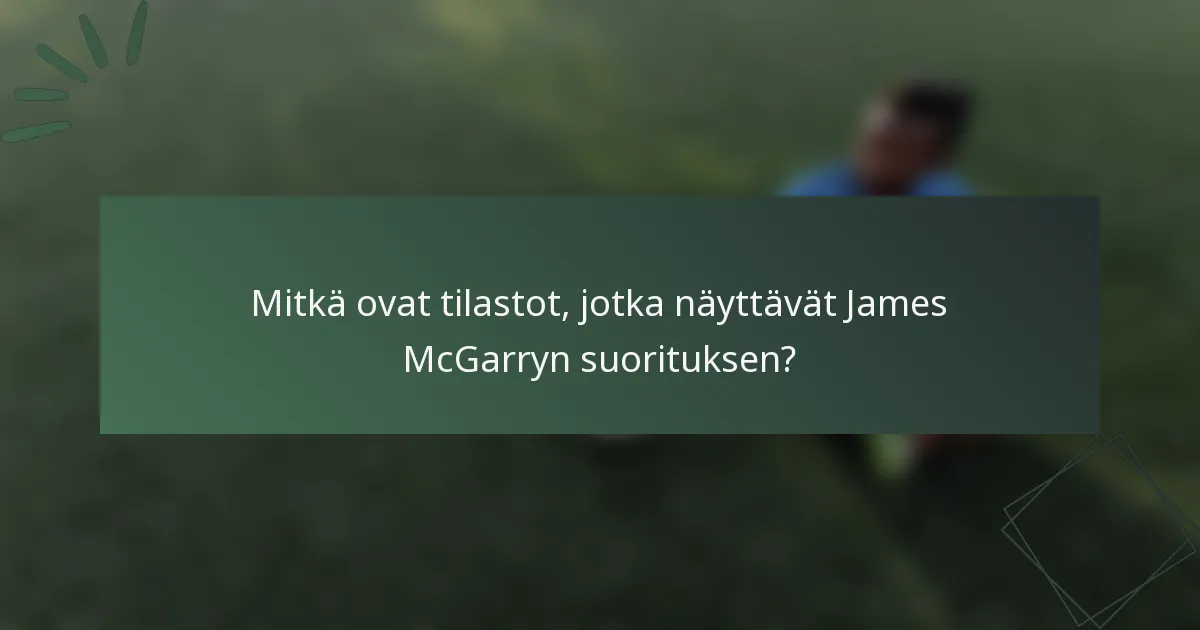Mitkä ovat tilastot, jotka näyttävät James McGarryn suorituksen?