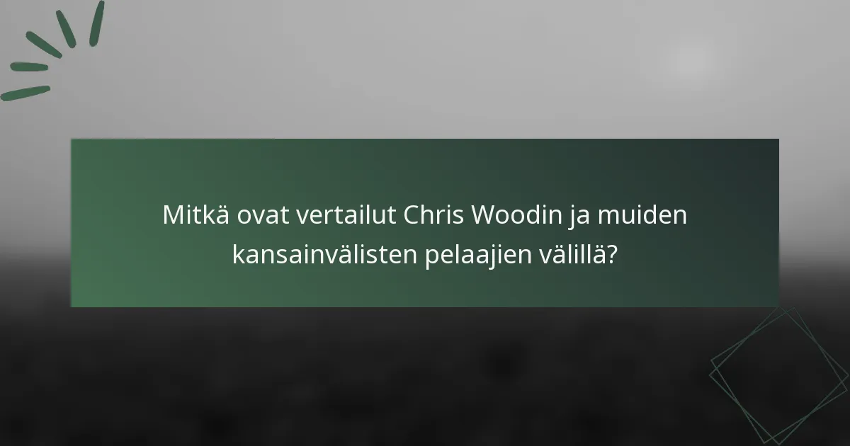 Mitkä ovat vertailut Chris Woodin ja muiden kansainvälisten pelaajien välillä?